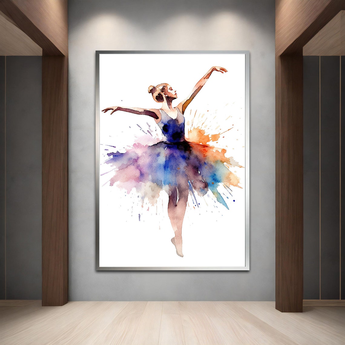 Watercolor Ballerina Paint Splash Tutu Delicate Dance Art Print - Image 3