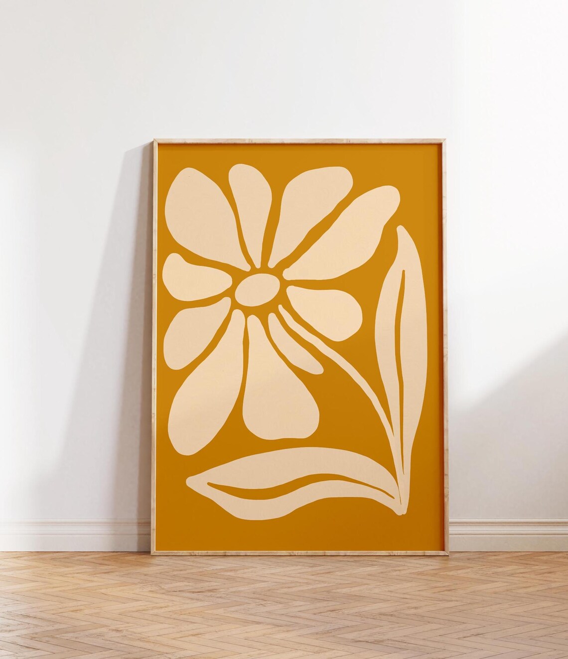 Retro Flower Print, Boho Floral Art Poster