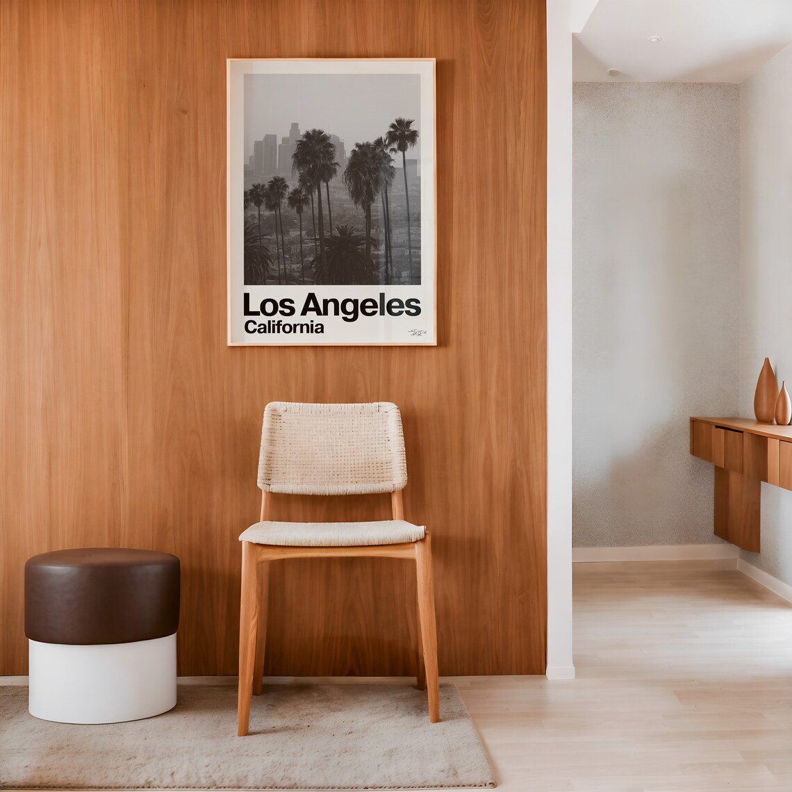 Los Angeles California Palm Trees Black and White Photo Poster - Image 4
