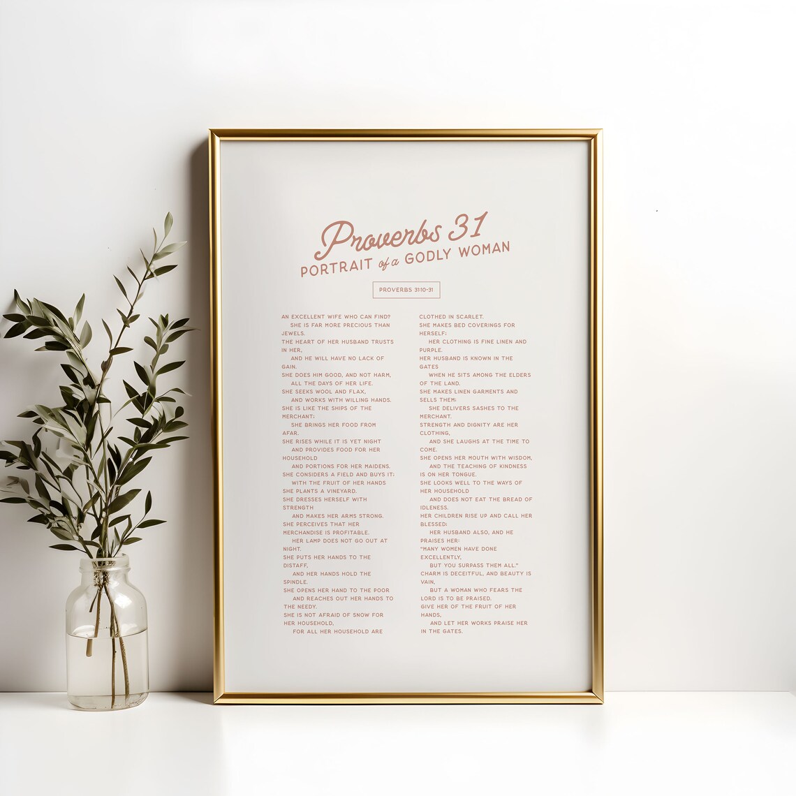Proverbs 31 Woman Bible Verse Art Print, Retro Vintage - Image 4