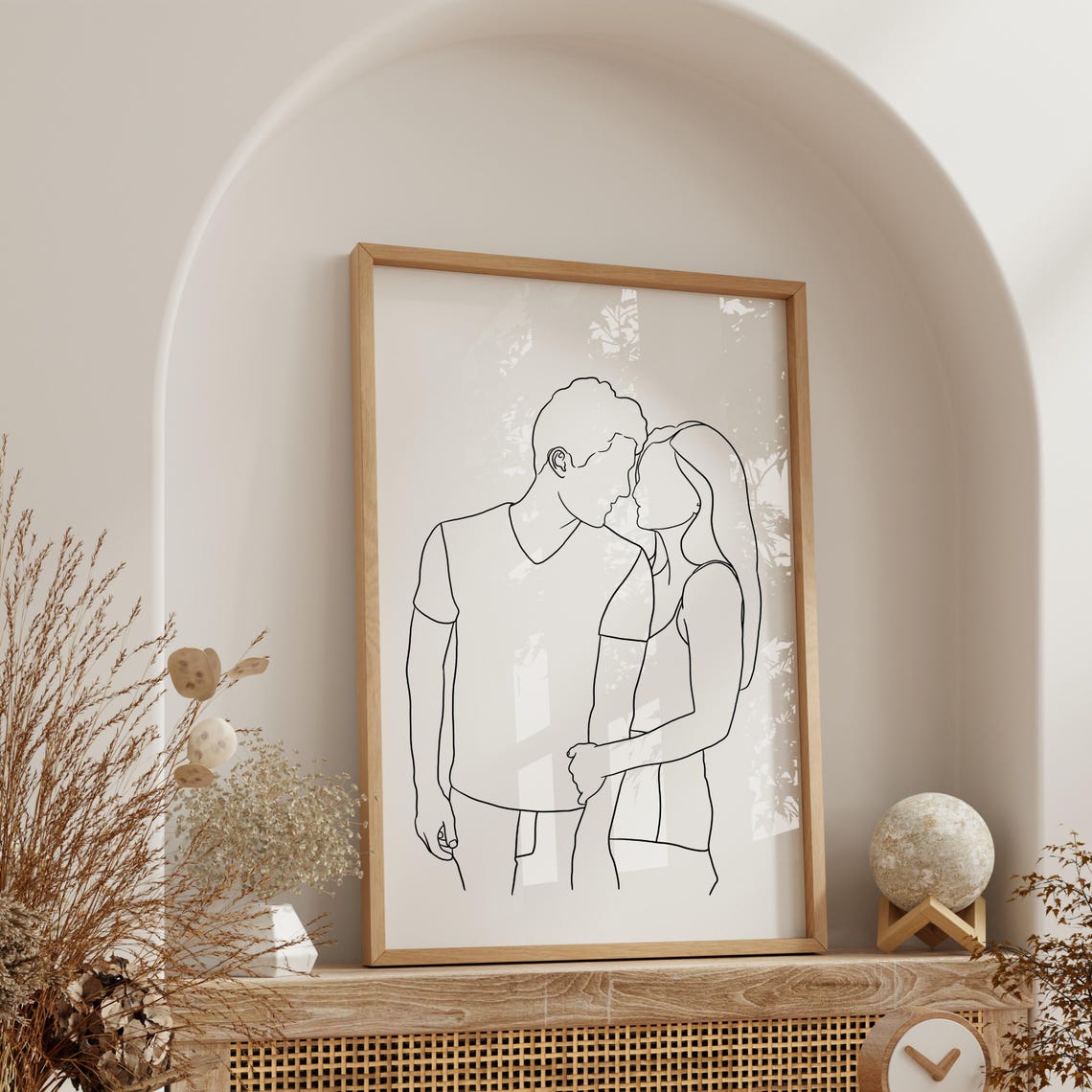 Couples Portrait Custom Line Drawing, Minimalist Art Print - Image 3