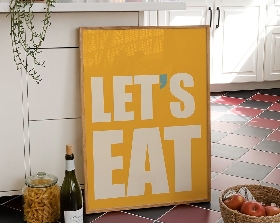 Lets Eat Kitchen Typography Art Print