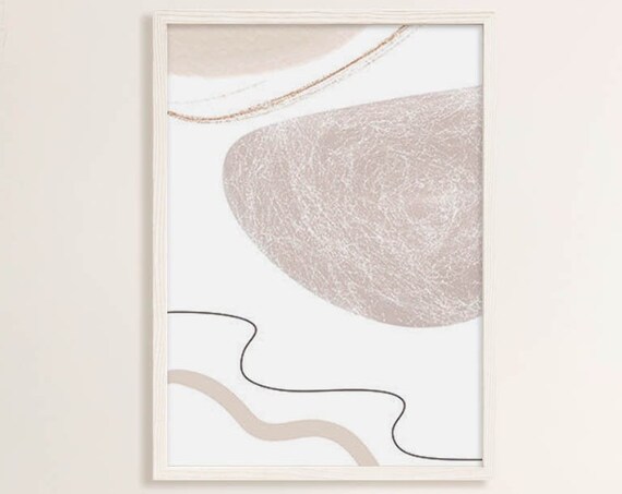 Modern Mid Century Art Abstract Minimalist Print Beige Boho Decor Abstract Beige Print Wall Art Geometric Print Neutral Print