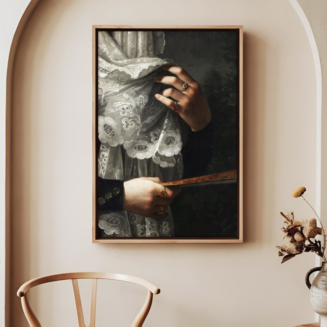 Antique Portrait Detail of a Woman's Hands Holding a Fan Poster - Image 2