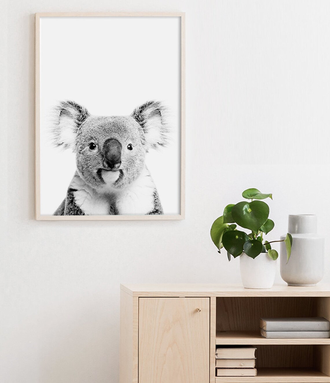 Black and White Koala Art Print, Nursery Decor - Image 3