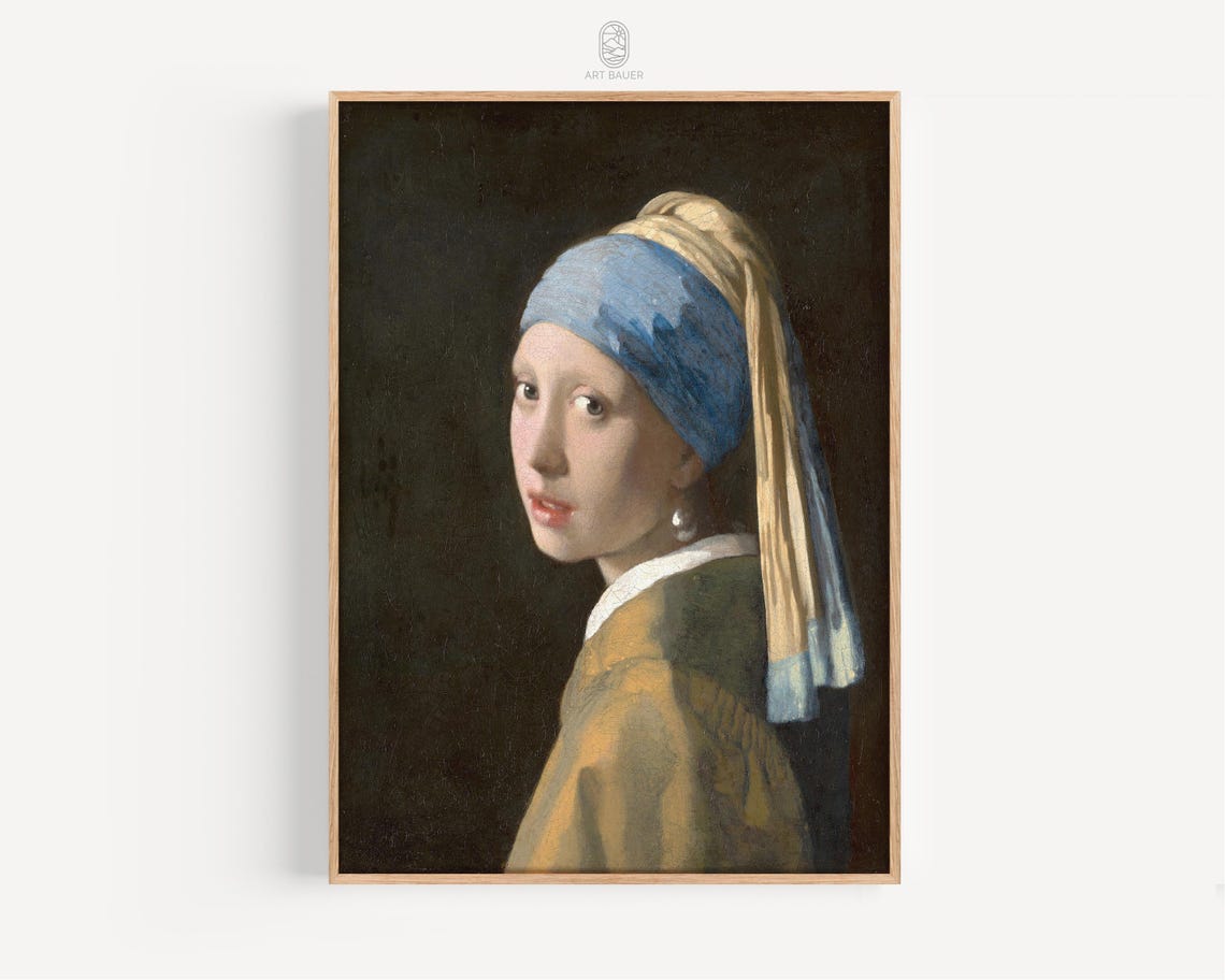 Girl With A Pearl Earring Johannes Vermeer 1665 Woman Art Dutch Art Fine Art Print Pearl Earring Poster Print