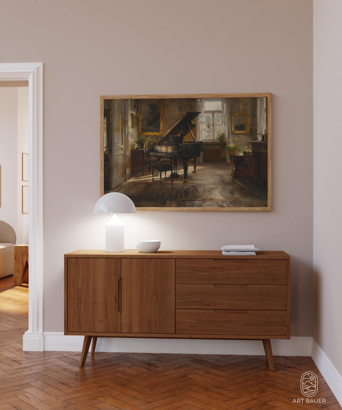 Grand Piano Sunlit Victorian Parlor Elegant Music Room Art Poster - Image 2