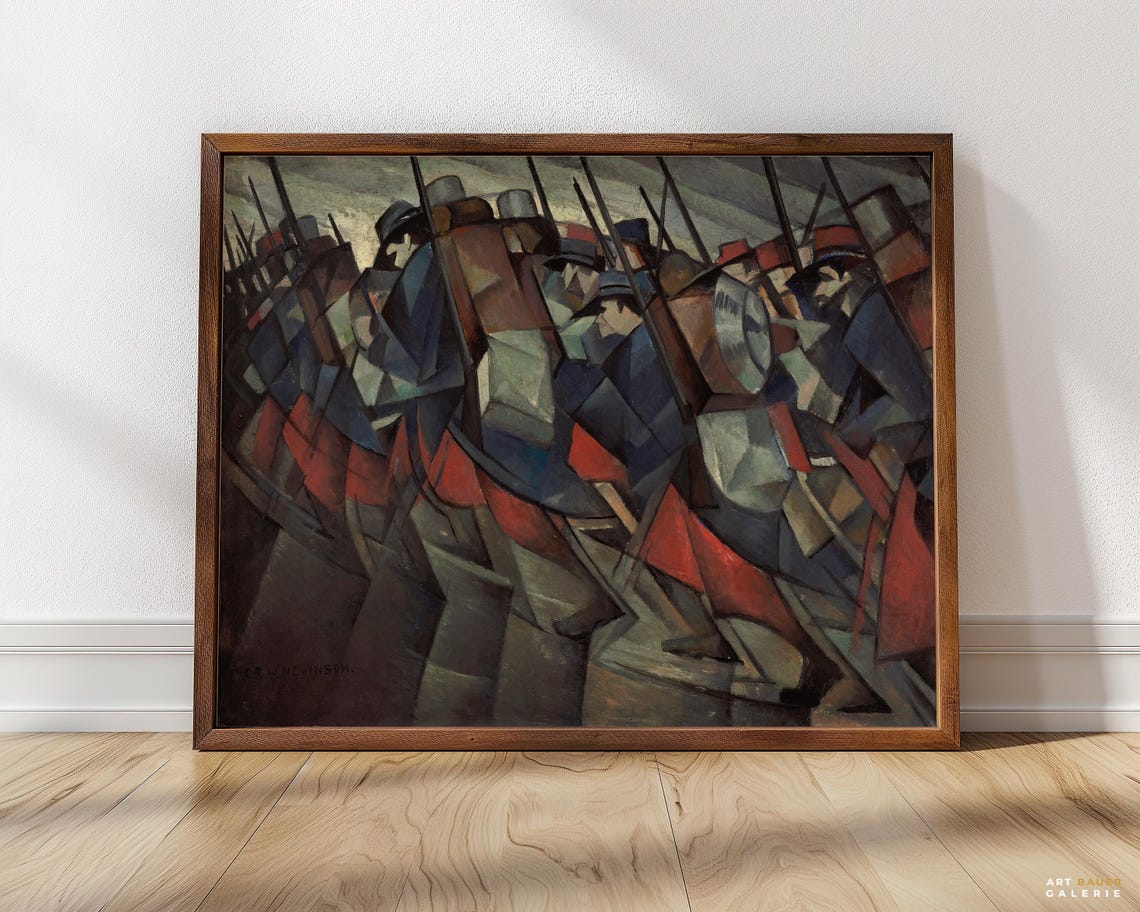 Christopher Nevinson Returning To The Trenches 1914 WWI March Poster