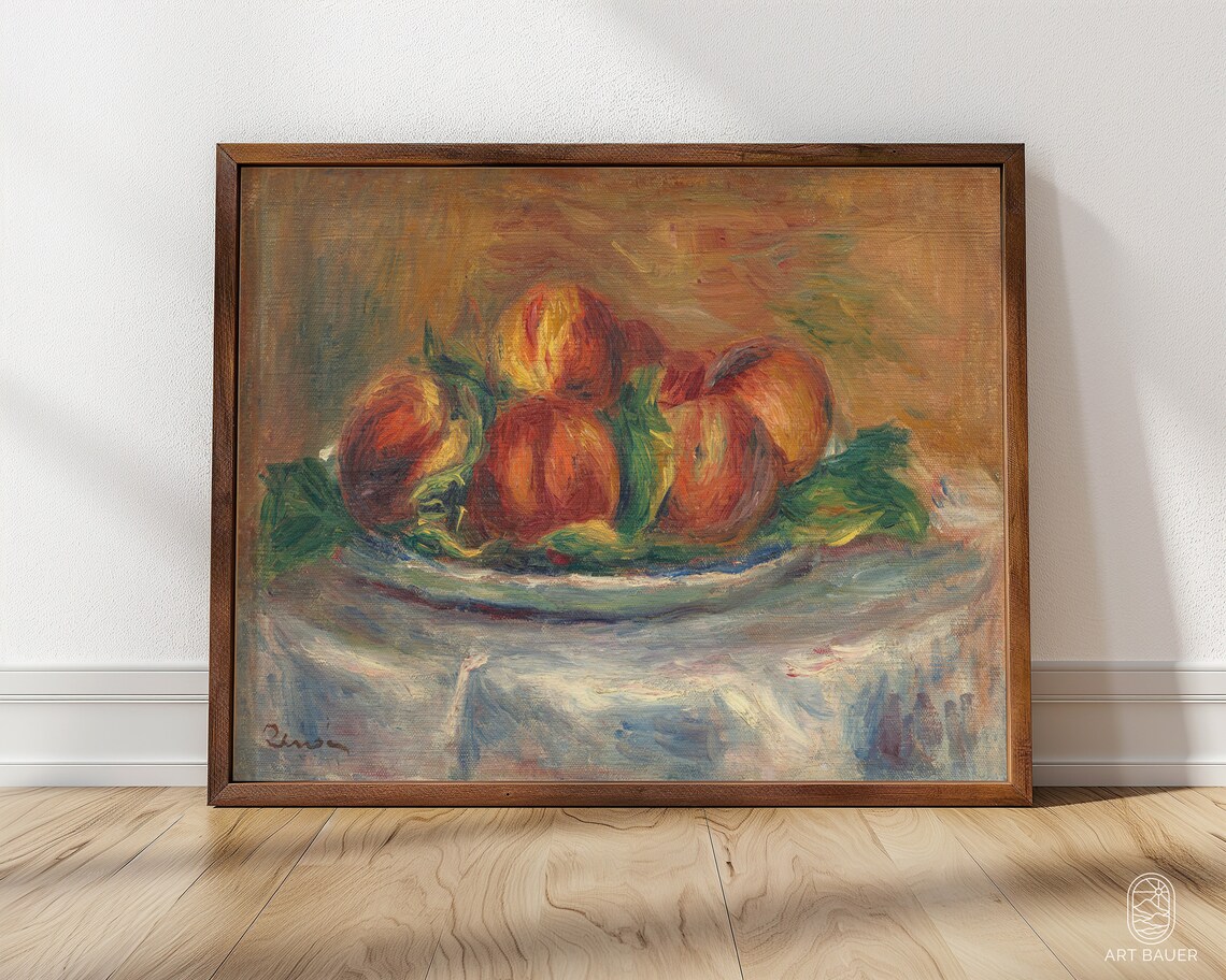 Peaches On A Plate Auguste Renoir Framed Fruit Painting Kitchen Decor Gift For Kitchen Framed Art Print 1902