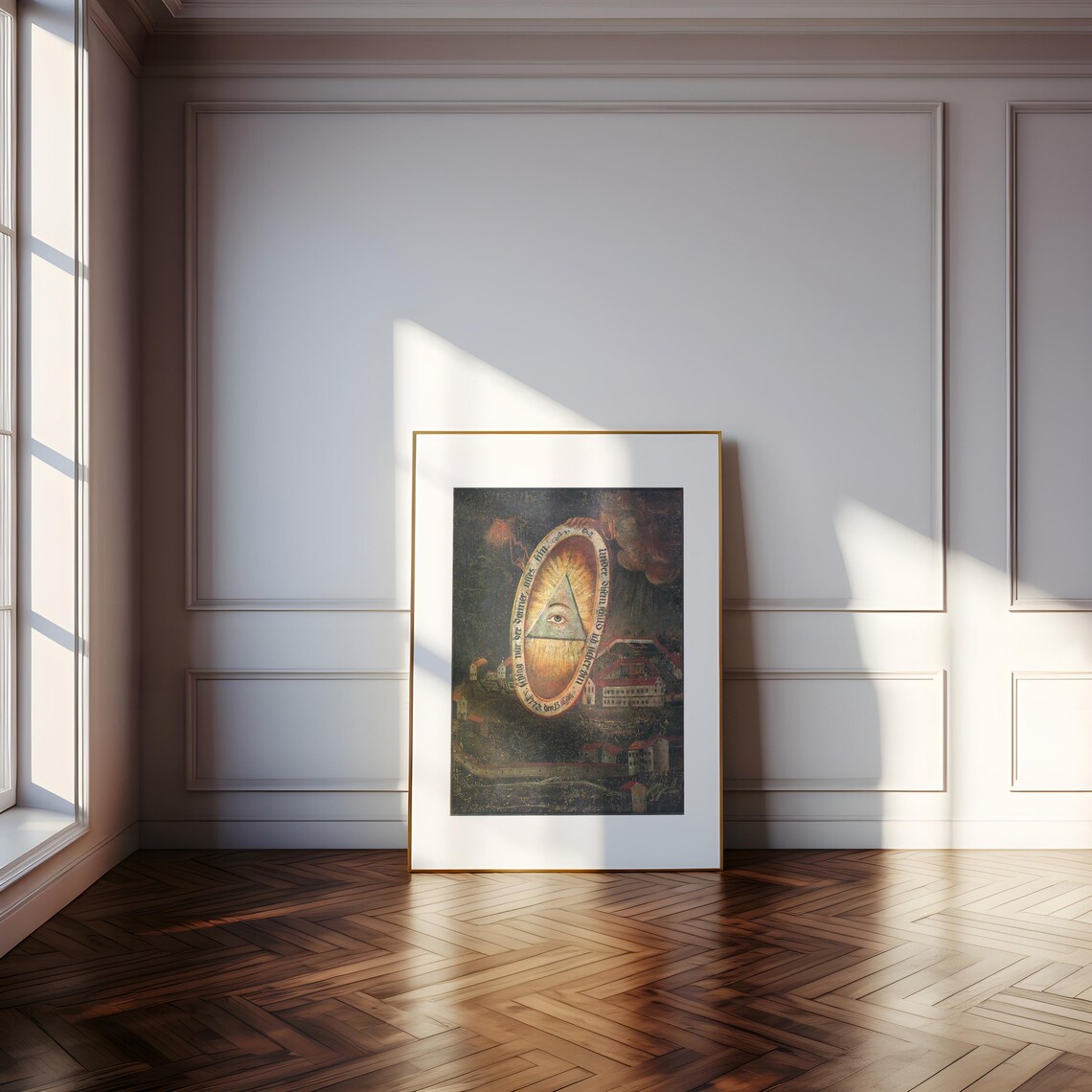 Baindt Abbey Under Eye of Providence 1773 German Religious Painting Poster - Image 5