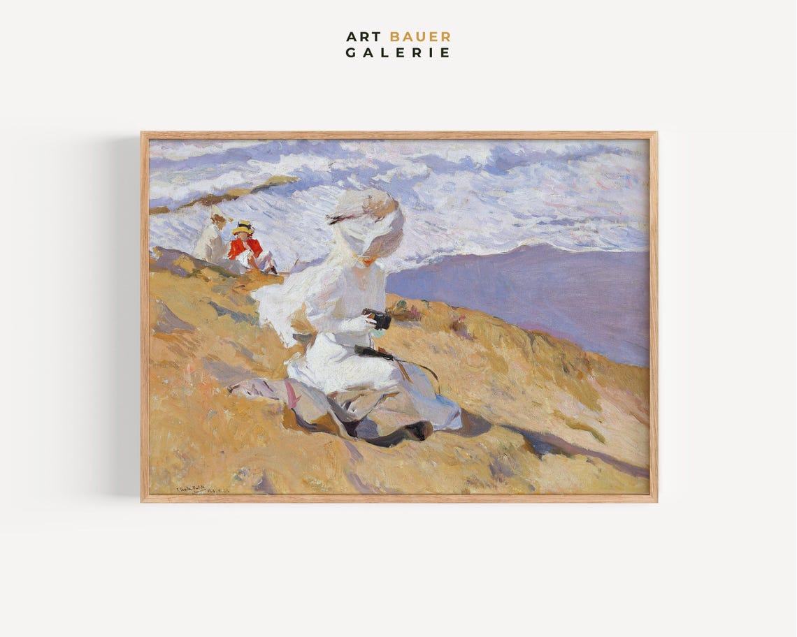 Sorolla Capturing The Moment Woman Photographing Beach Cliffs Poster - Image 5
