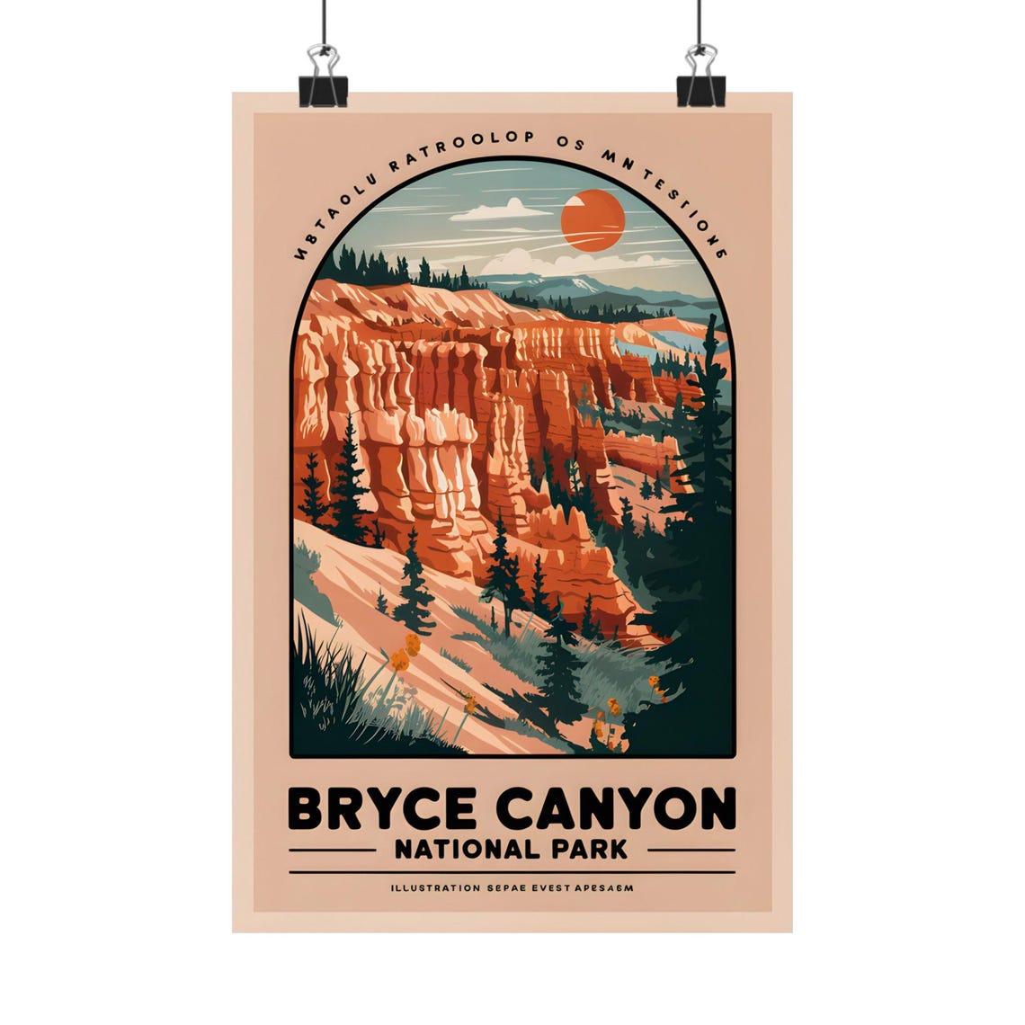 Bryce Canyon National Park Hoodoos Amphitheater Vintage Travel Poster