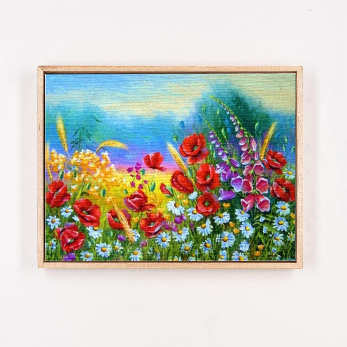 Red Poppies And White Daisies Blooming In A Sunny Meadow Poster - Image 4