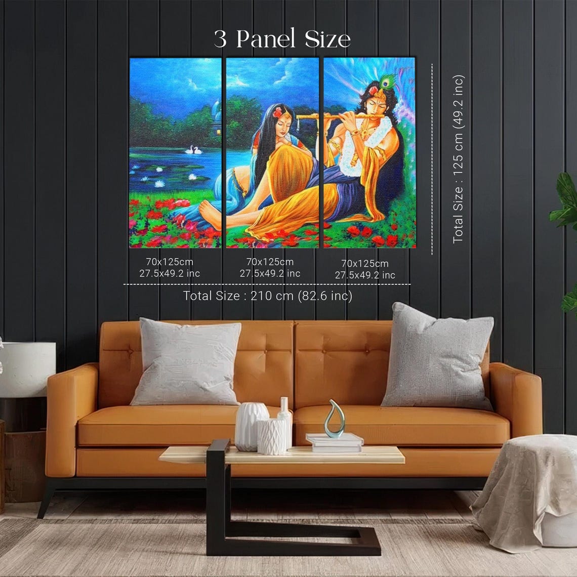 Radha Krishna Flute by Moonlit Lakeside Romantic Indian Poster - Image 2