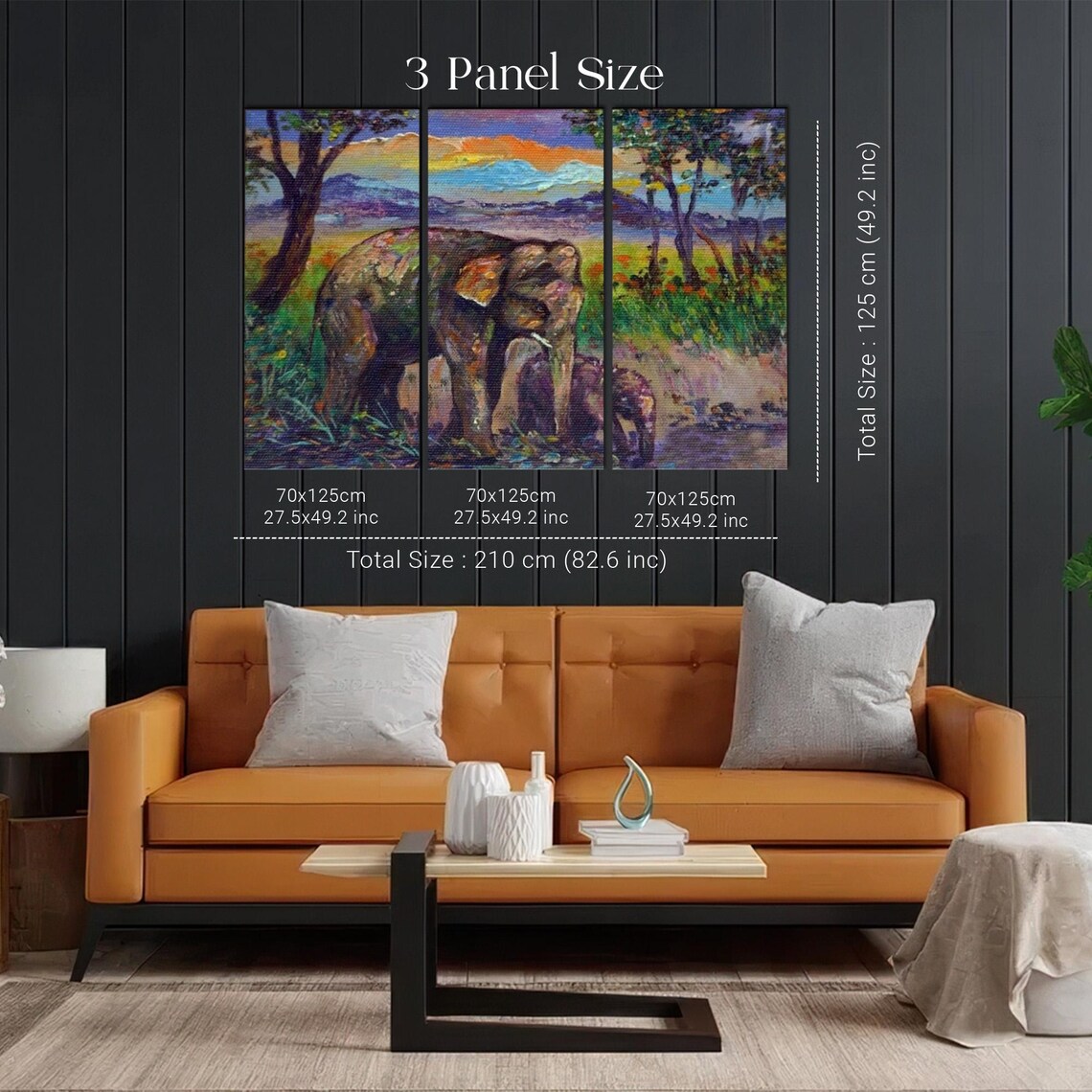 Mother And Baby Elephant Walking Together In Forest Painting Poster - Image 2
