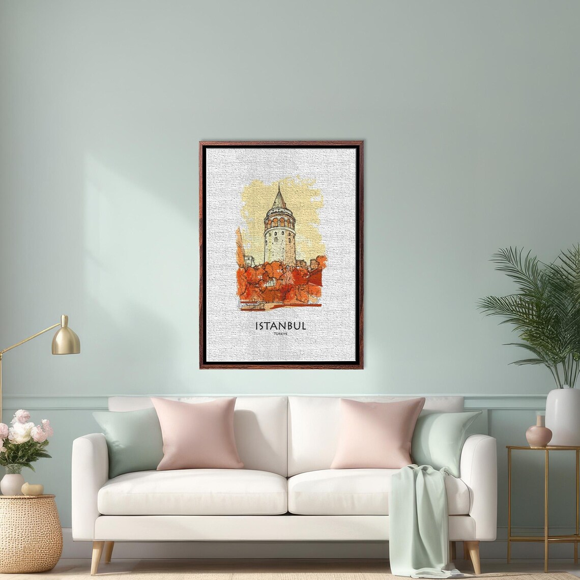 Galata Tower Istanbul Watercolor Travel Landmark Souvenir Poster