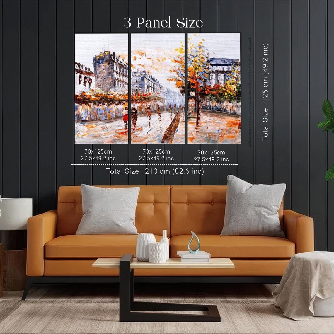 Autumn Paris Street Scene Impressionist Rainy Oil Painting Poster - Image 2