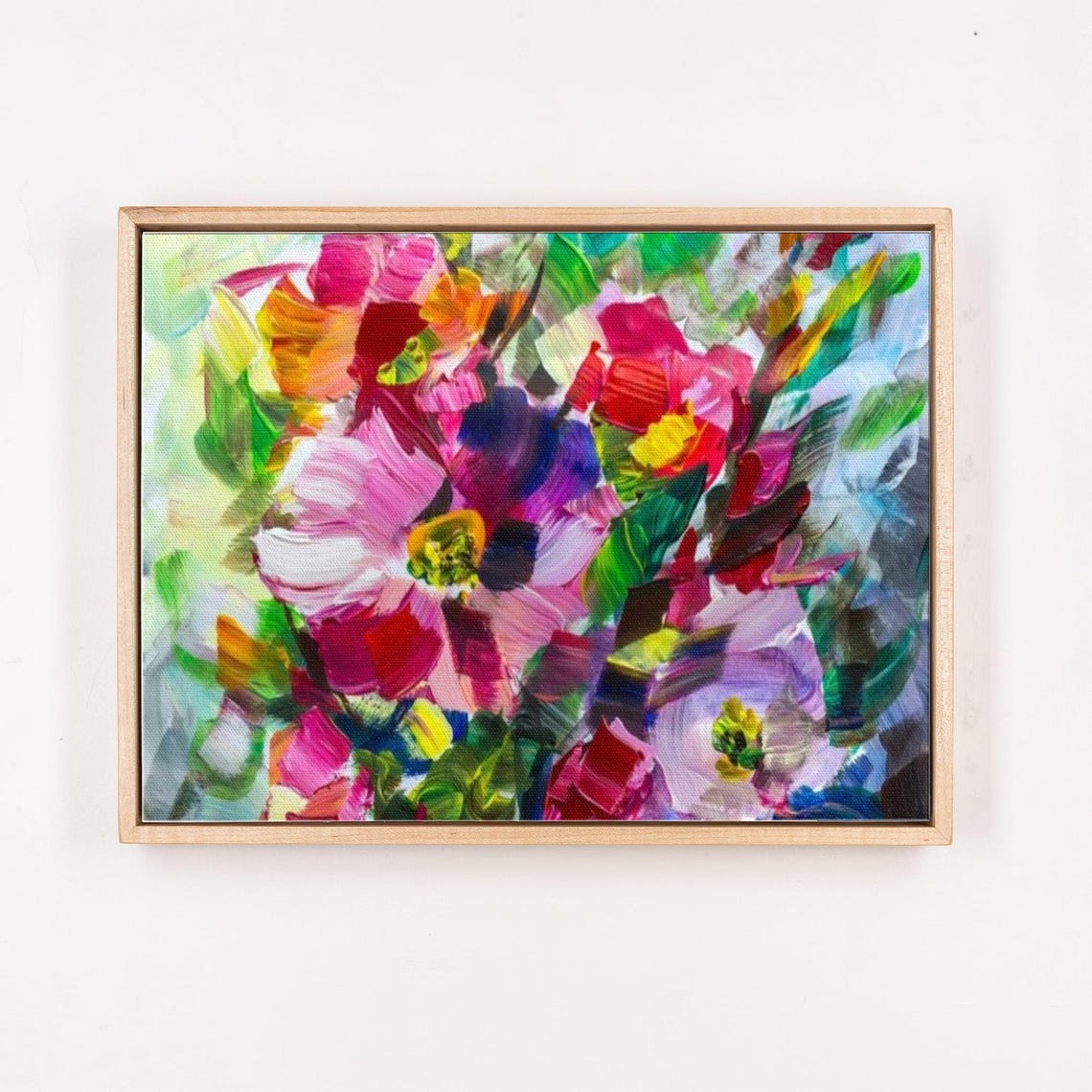 Colorful Abstract Floral Pattern Thick Oil Painting Art Poster - Image 4