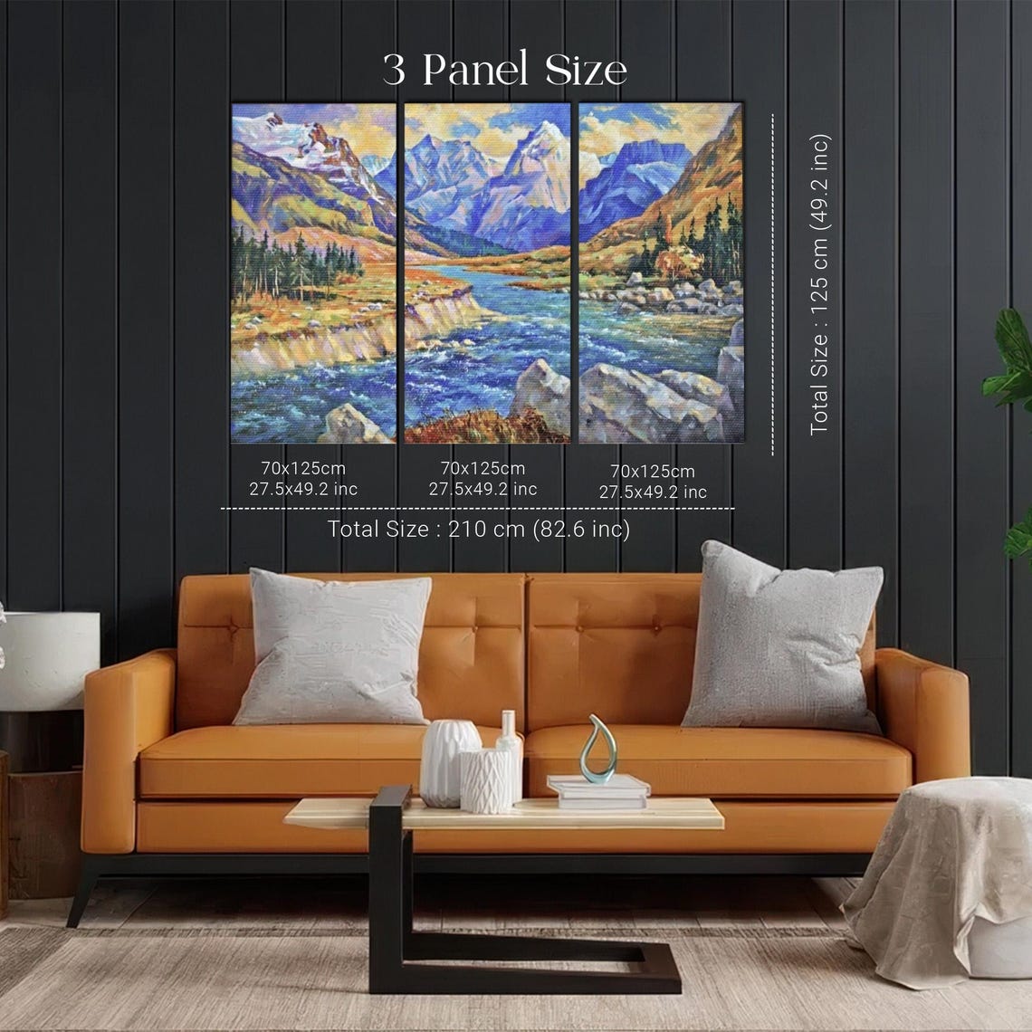 Caucasus Mountains View Oil Painting Style Decorative Art Nature Wall Decor Nature Wall Decor Nature Art - Image 2