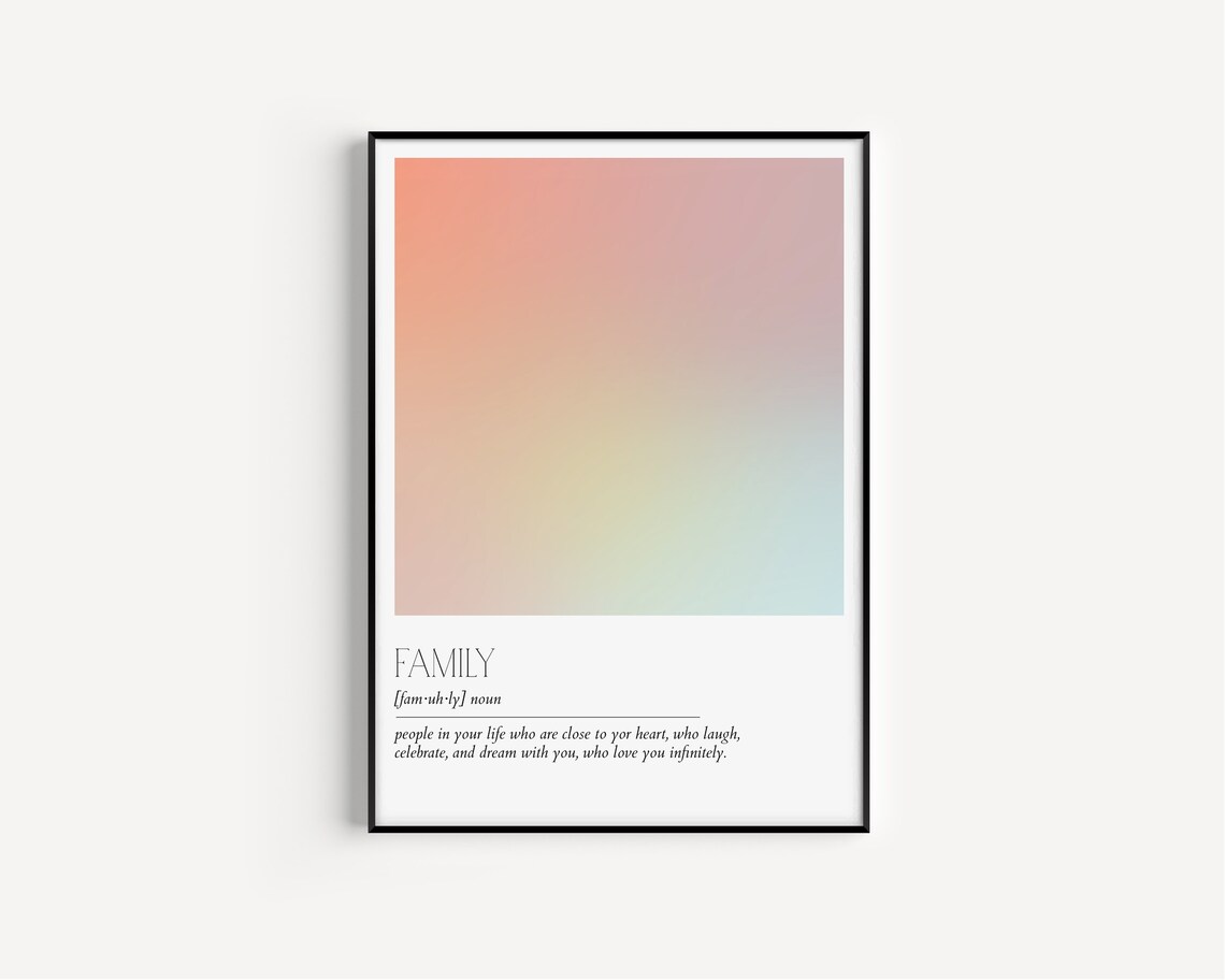 Family Definition Outline Typography Poster