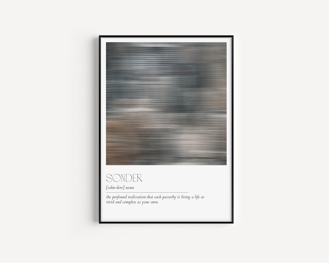 Sonder Definition Minimalist Art Print, Word Typography