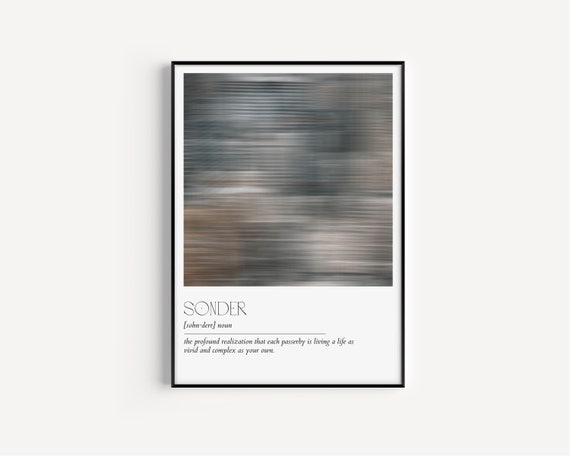 Sonder Definition Minimalist Art Print, Word Typography