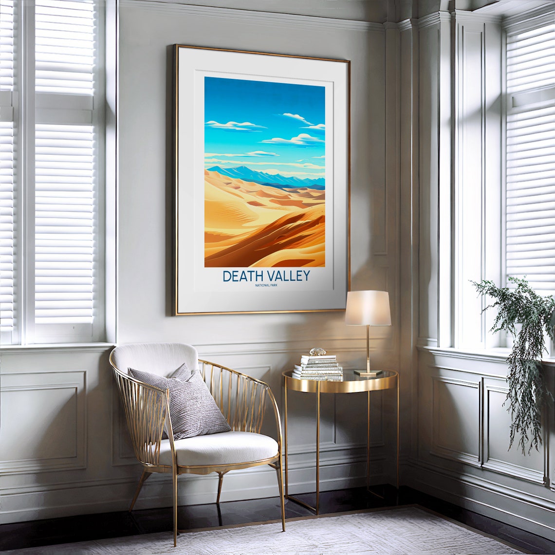 Death Valley National Park Sand Dunes Desert Landscape Vintage Poster - Image 2