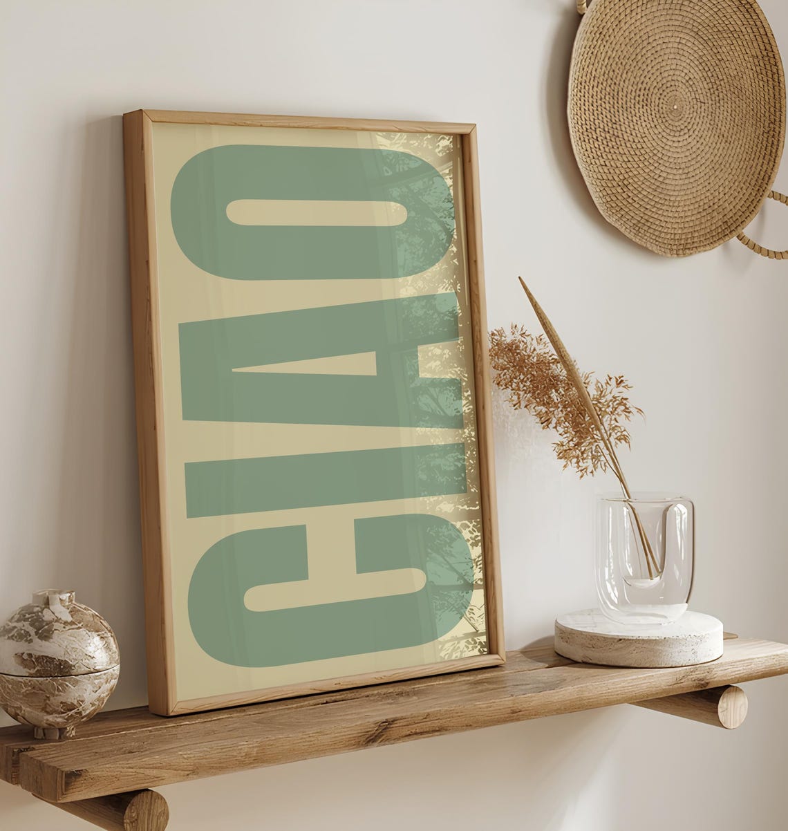 Ciao Poster, Italian Modern Retro Travel Poster