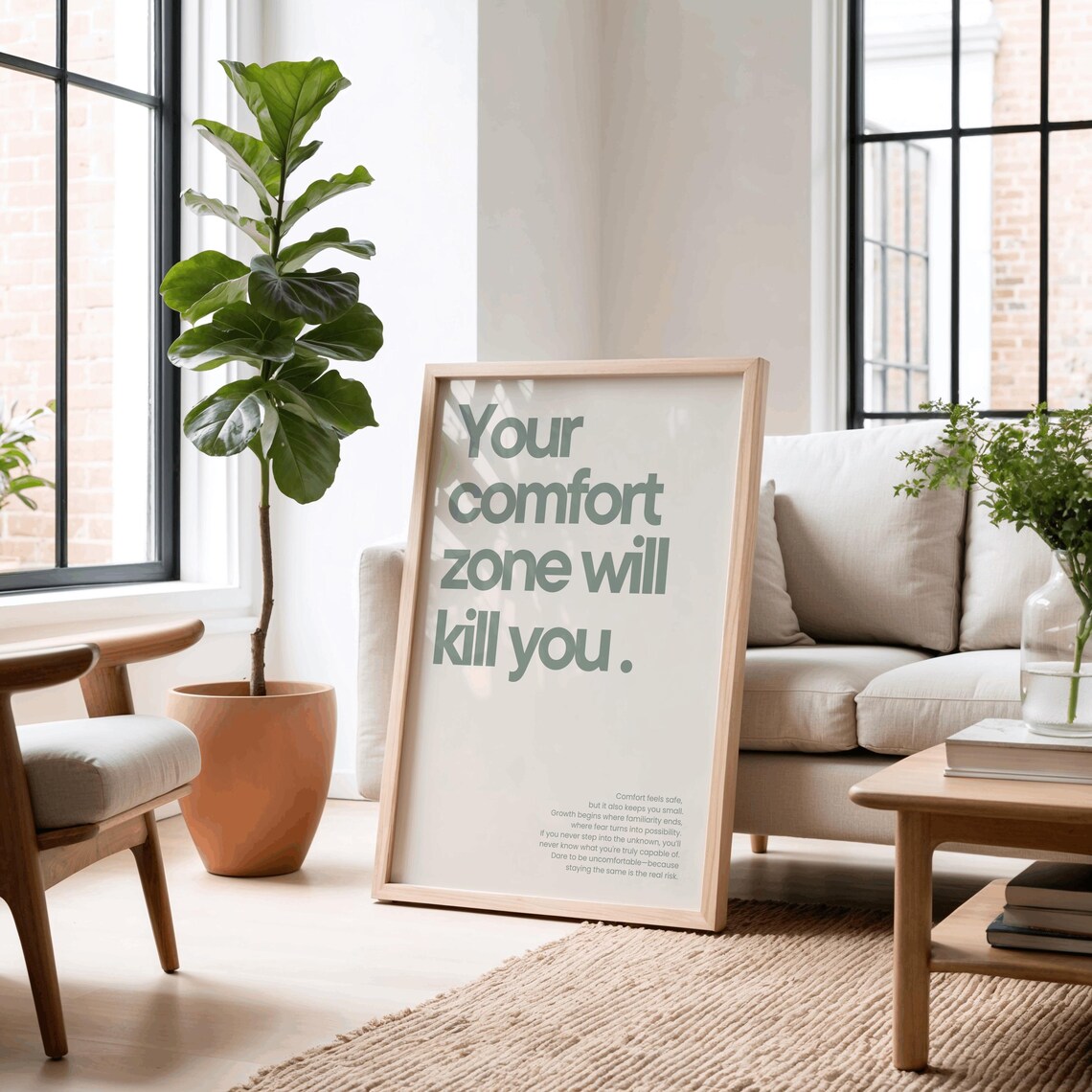 Your Comfort Zone Will Kill You Fitness Quote Poster - Image 2