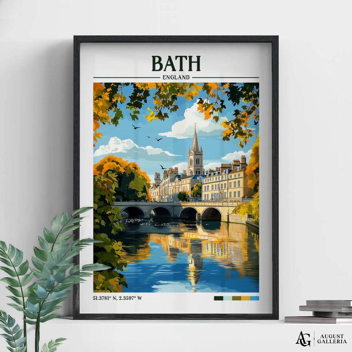 Bath England Retro Travel Print Wanderlust Posters Wall Art Framed Prints Canvas Poster Uk