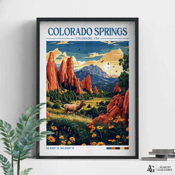 Colorado Springs Retro Travel Poster