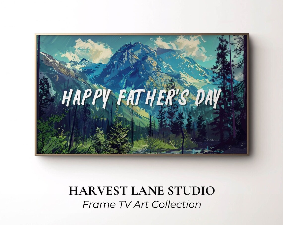 Fathers Day Decor Art Print, Gift For Dad TV Art