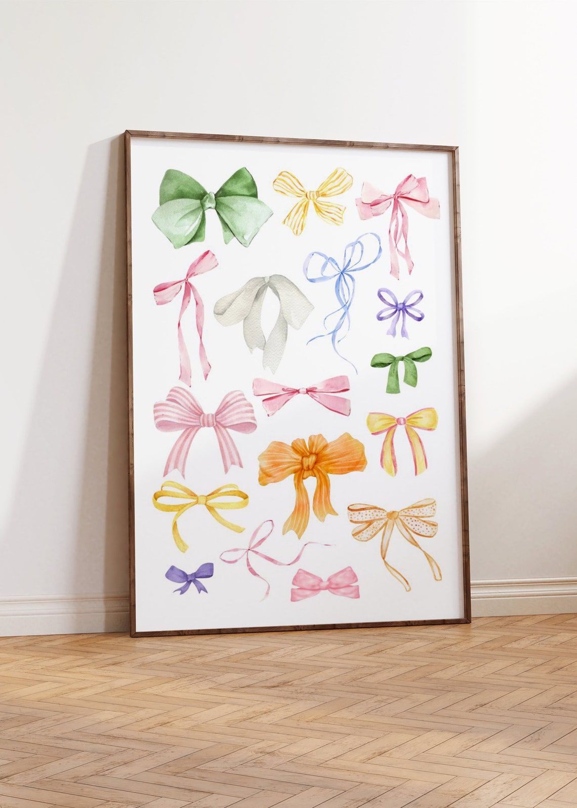 Colorful Watercolor Bow Collage Preppy Coquette Girly Wall Art - Image 2