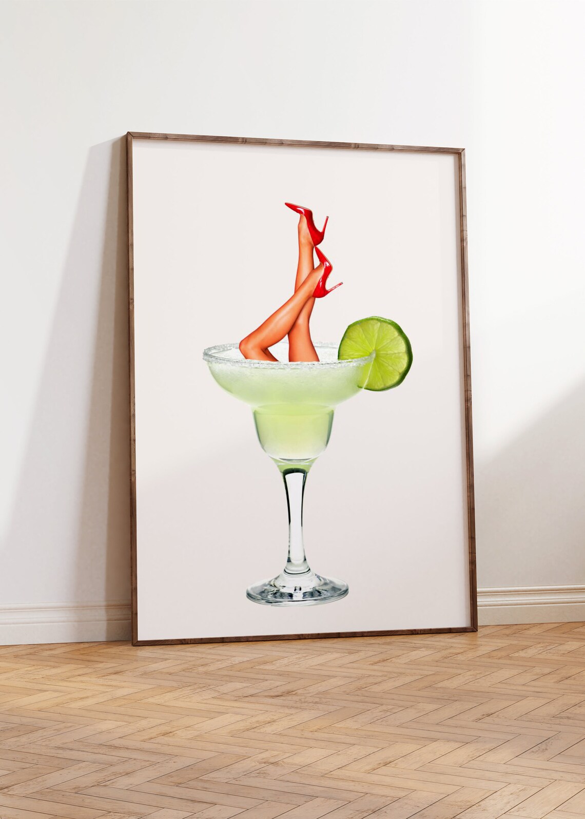 Margarita Heels Pinup Girl Sassy Cheeky Cocktail Fun Bar Wall Art - Image 3