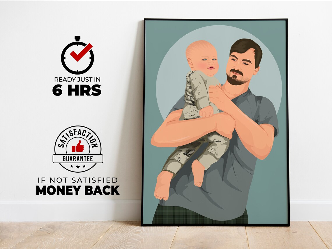 Custom Father's Day Gift, Minimalist Drawing