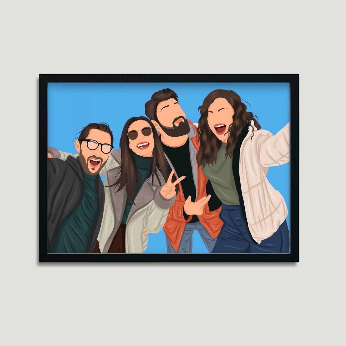 Personalized Best Friend Portrait, Custom Artwork - Image 2