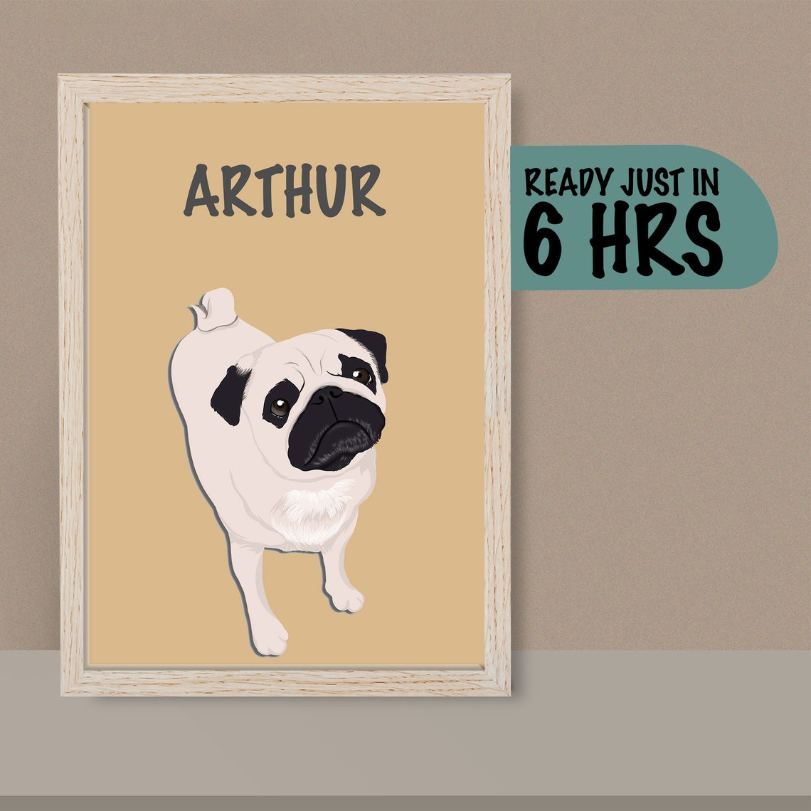Custom Cat Portrait with Glasses Personalized Pet Name Art Poster - Image 2