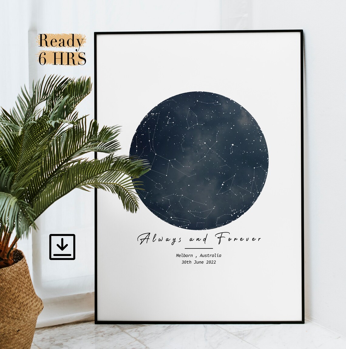 Custom Star Map By Date, The Night We Met