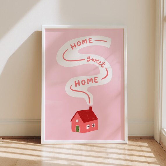 Home Sweet Print Cozy House Wall Art