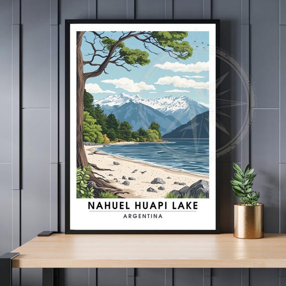 Nahuel Huapi Lake Poster Argentina Travel Print