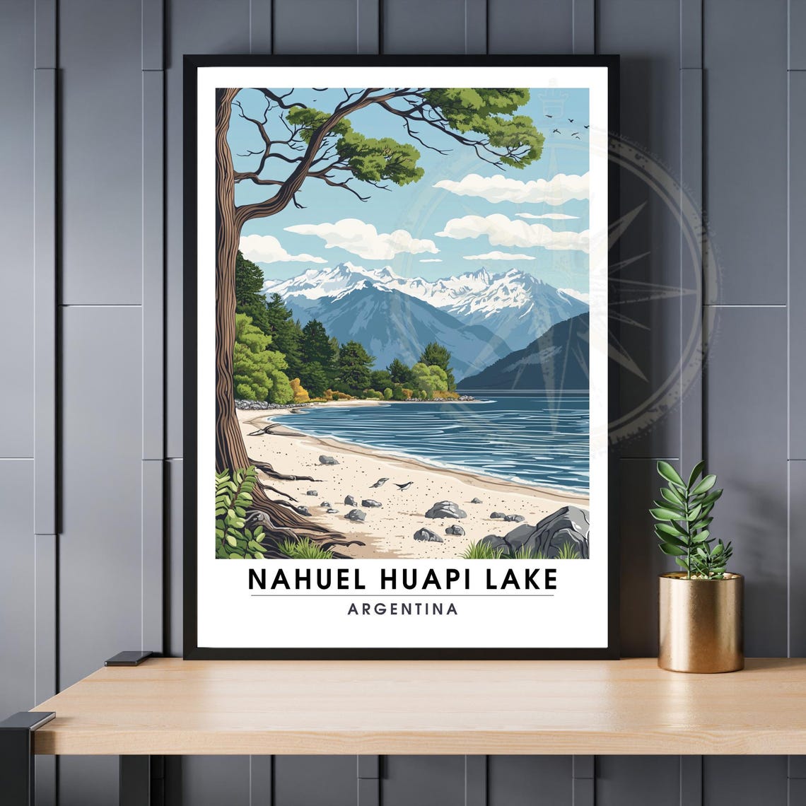 Nahuel Huapi Lake Poster Argentina Travel Print