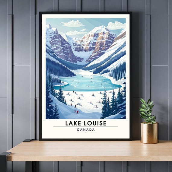 Lake Louise Canada Poster Travel Print Ski Copy