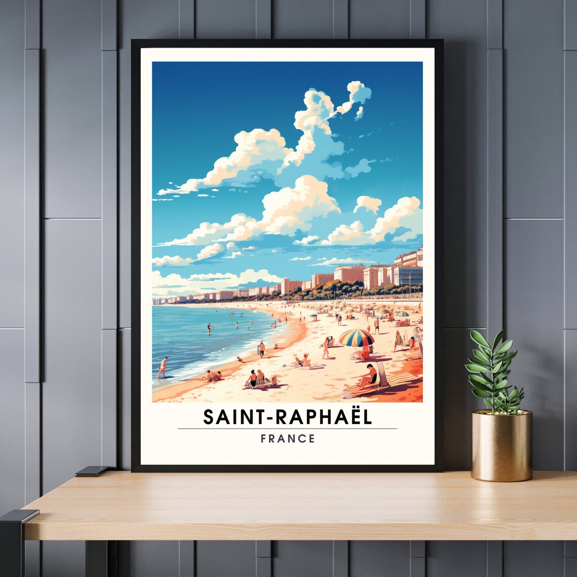 Saintraphal France Travel Poster, European Wall Art Print