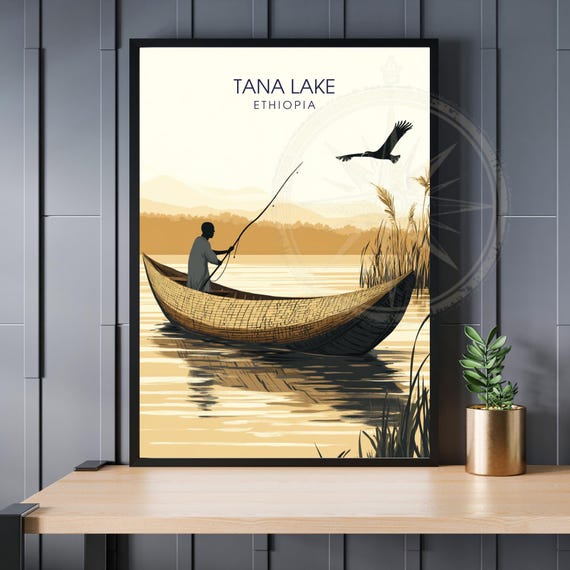 Lake Tana Travel Poster Ethiopia Print