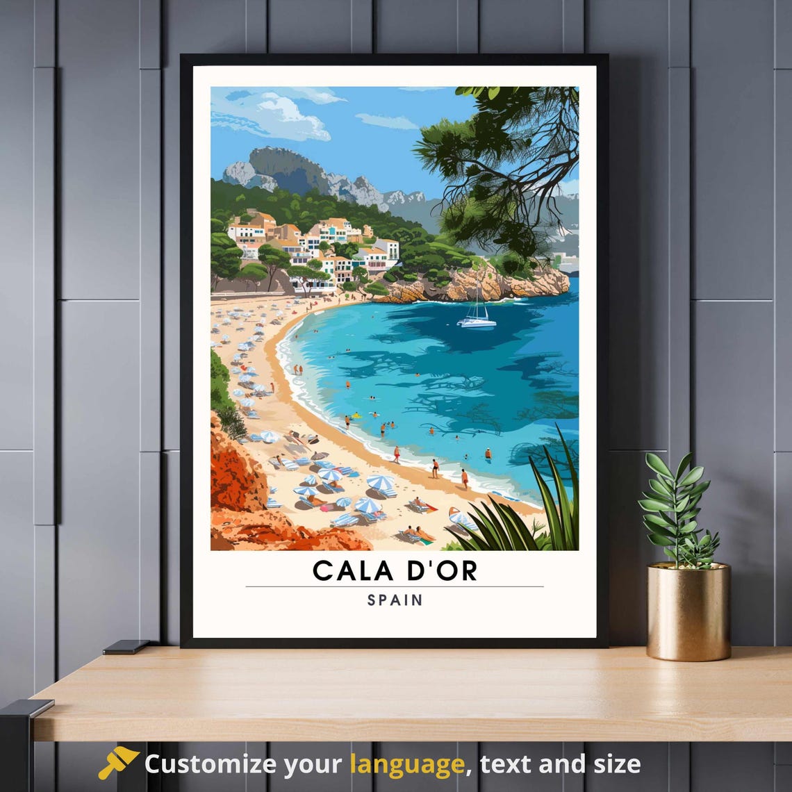 Cala Dor Spain Turquoise Beach Cove Mediterranean Summer Travel Poster