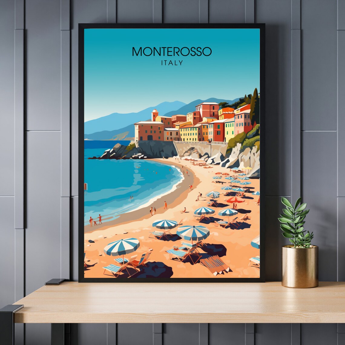 Monterosso Italy Al Mare Travel Poster, Cinque Terre
