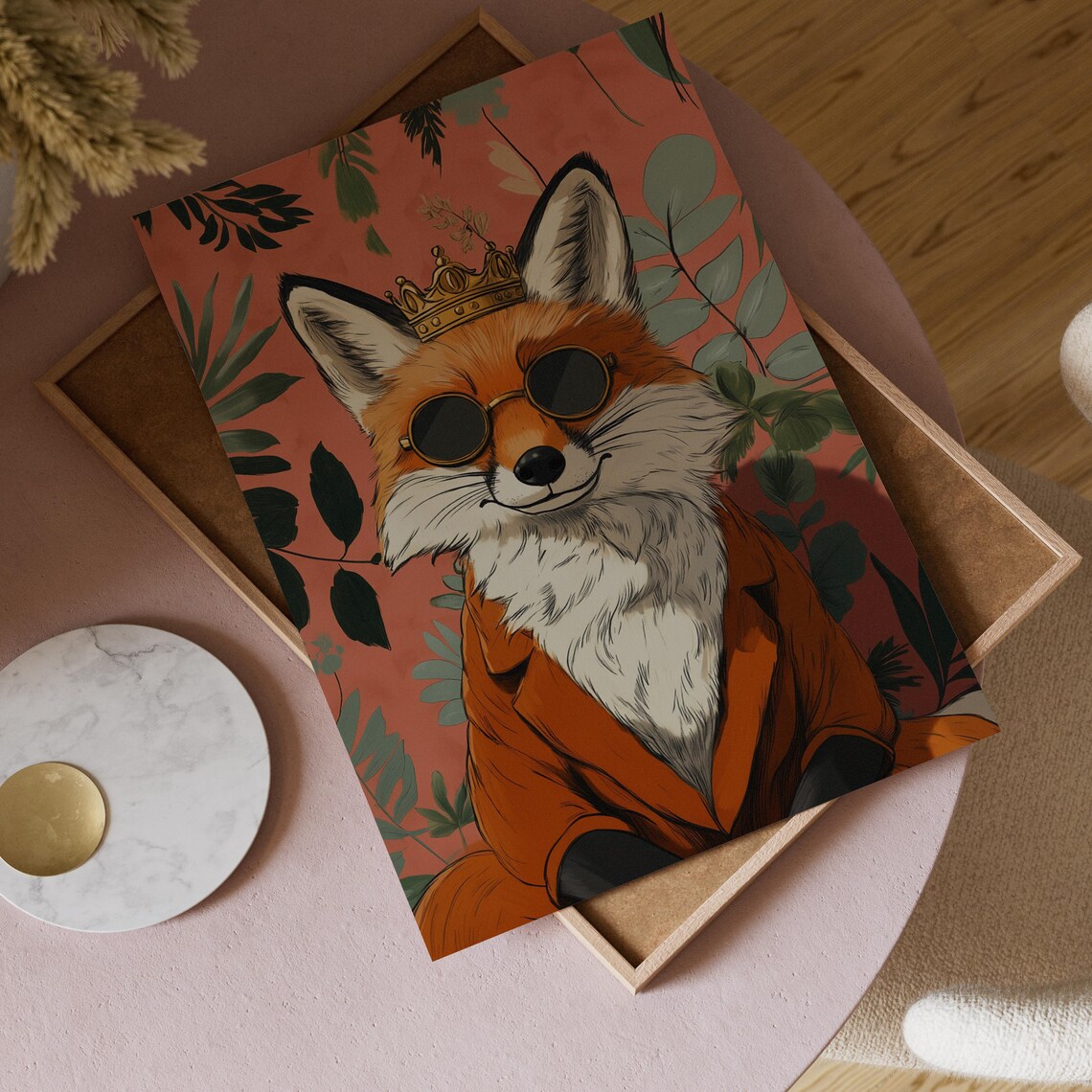 Royal Fox Art Print, Quirky Humorous Maximalist - Image 4
