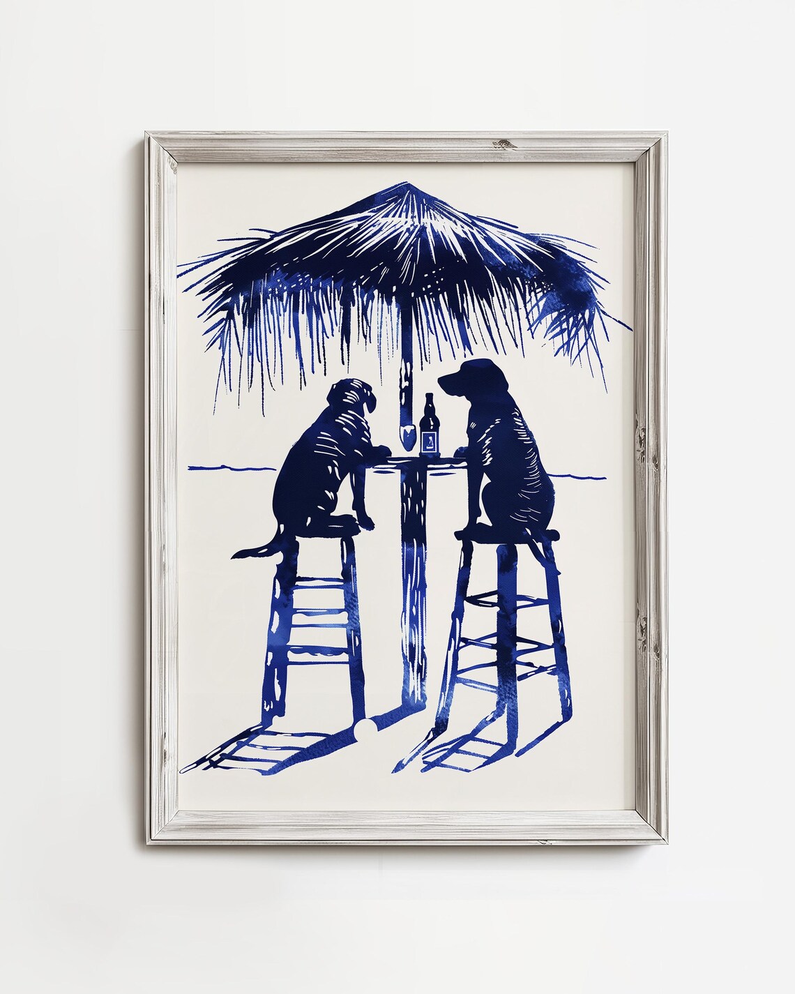 Tiki Bar Dogs Happy Hour Beach Fun Art Print