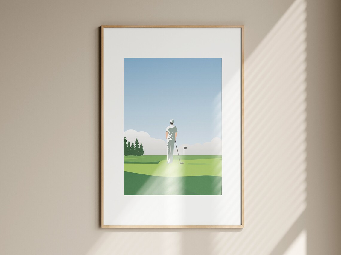 Golf Golfer Minimalist Poster, Sports Illustration Gift - Image 3