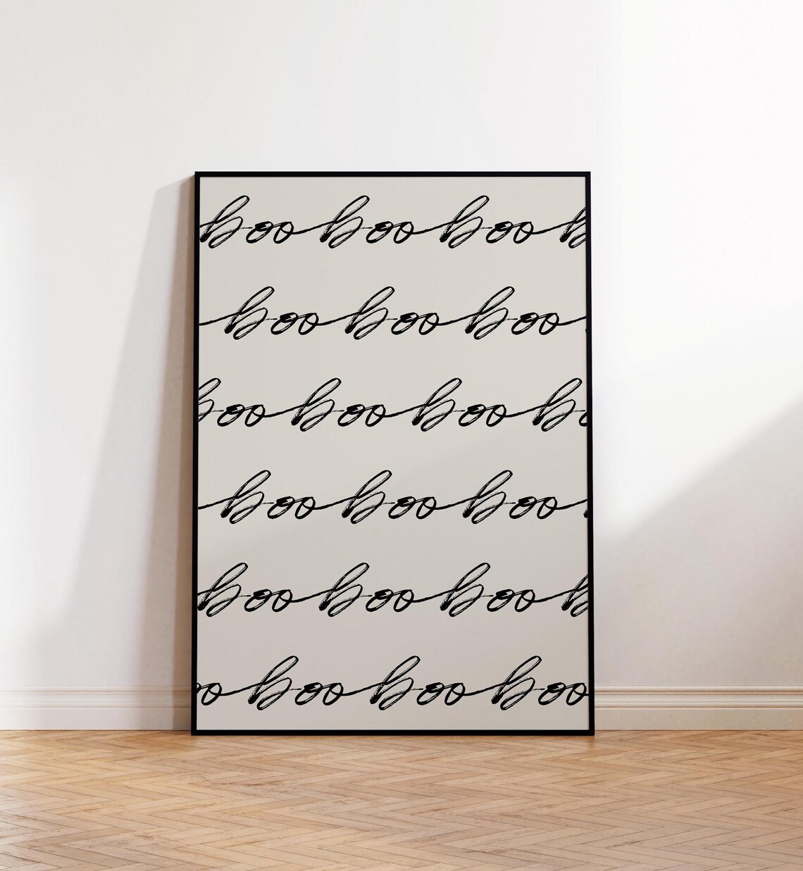 Halloween Boo Poster Print, Minimal Black Line Art - Image 3